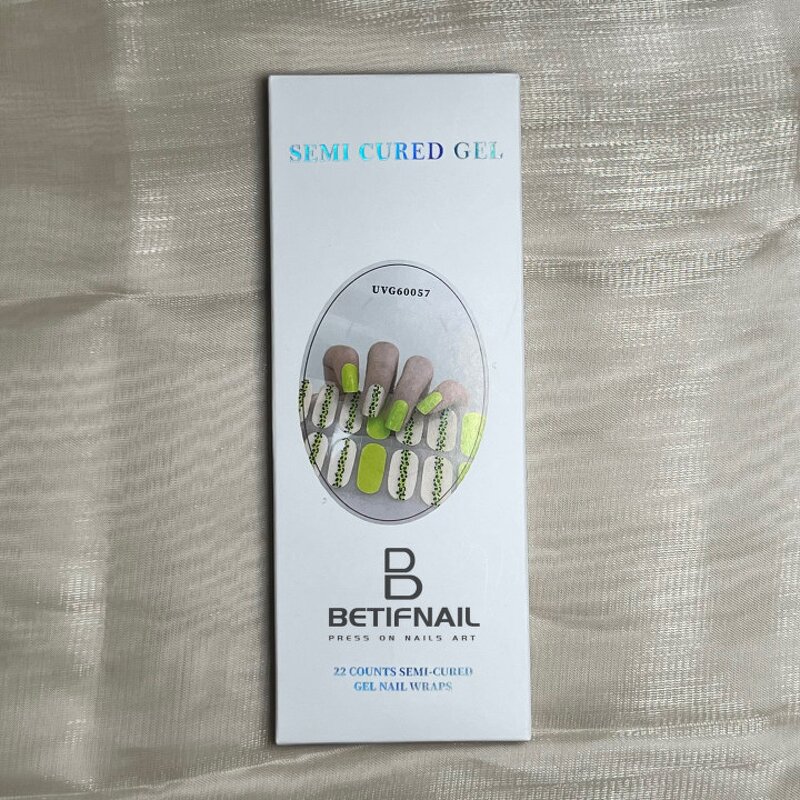 Macaron Nail Wraps Factory - New Design 16 Strips Natural Artificial Fingernails Sticker