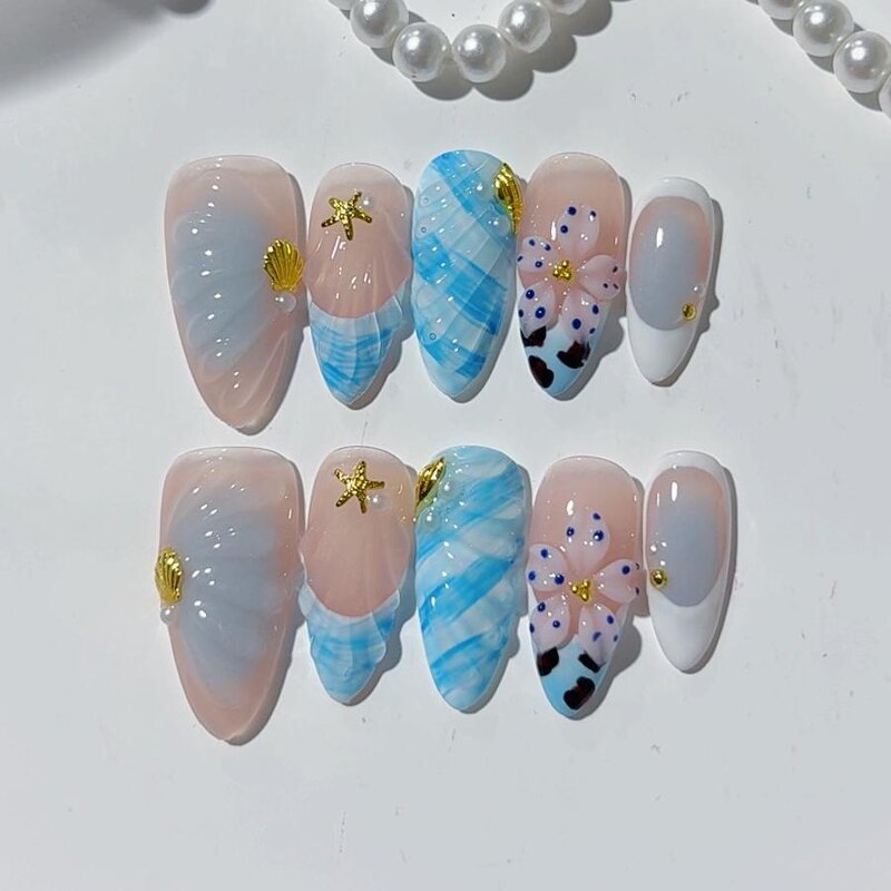 Gel Press Nails Manufacturer - Wholesale 10pcs Customized 3D Almond Stiletto