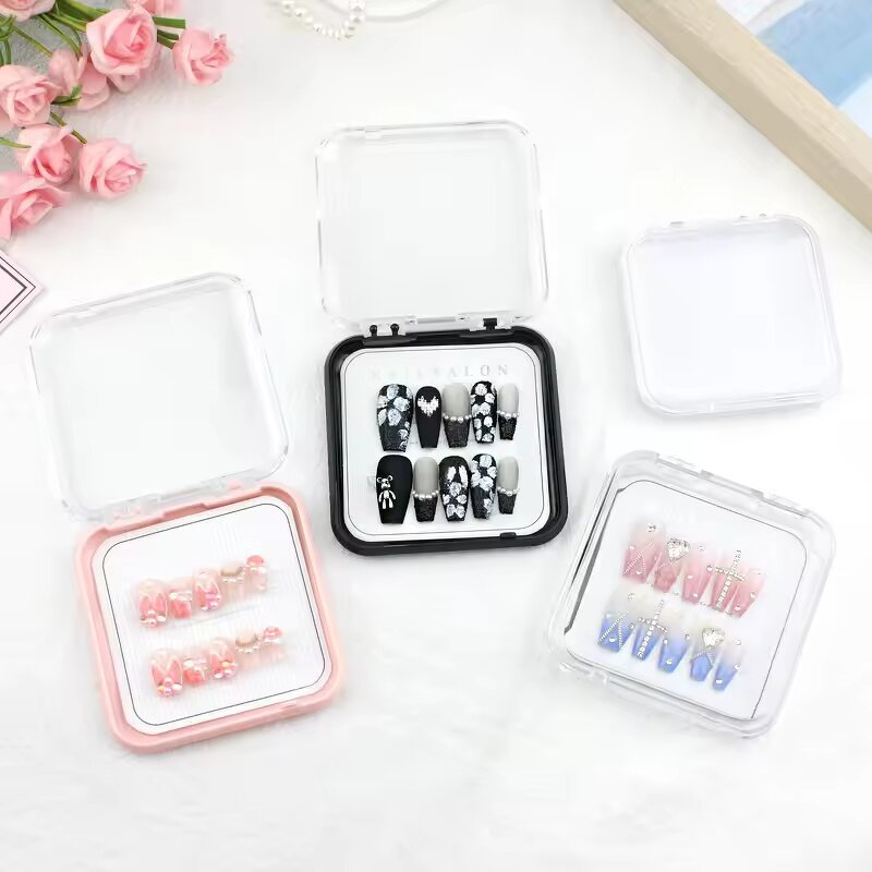 Plastic Nail Storage Factory - Press on Nail Storage Box Display Container Cases