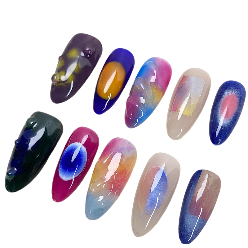 Acrylic Nails Factory - Handmade 10pcs Almond Square Press-on Reusable Tips