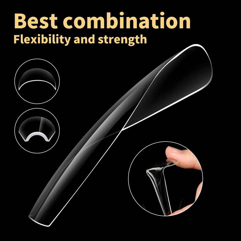 French Nail Tips Factory - Extended Soft Gel 180pcs 5XL Extra Long Traceless Fake