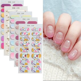 Non Toxic Nail Wraps Supplier - Customize 16 Strips Gel Full Cover Gradient Color