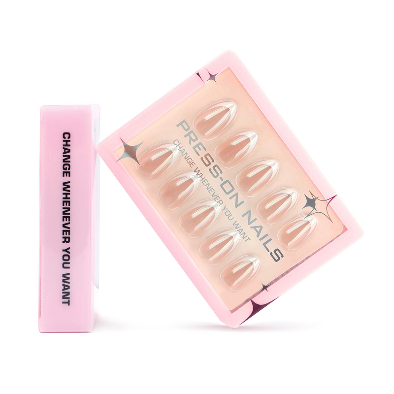 Aurora Press-on Nails Supplier - High Custom 30pcs Handmade Solid Color Glitter Gel