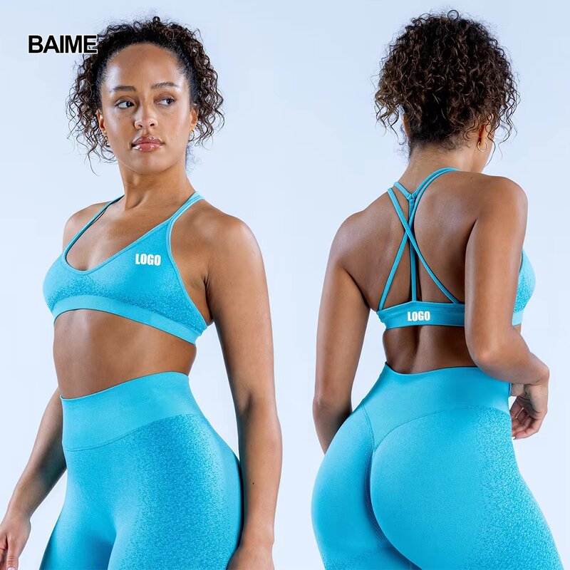 Cross Back Sports Bra Factory - 2024 Popular Custom Yoga Gym Padded High Impact