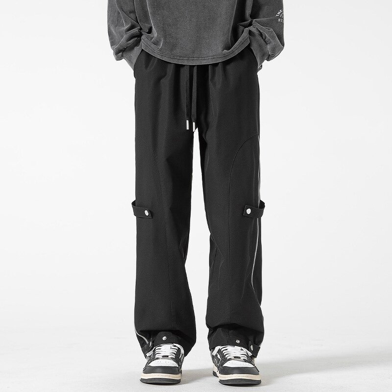 Wide Leg Cargo Pants Factory - Fashion New Loose Zipper American Retro Trousers