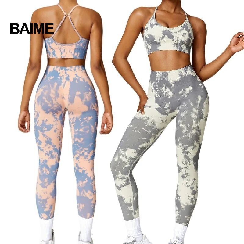 Women Workout Clothes Factory - Sports Bra High Waist Leggings Set Print