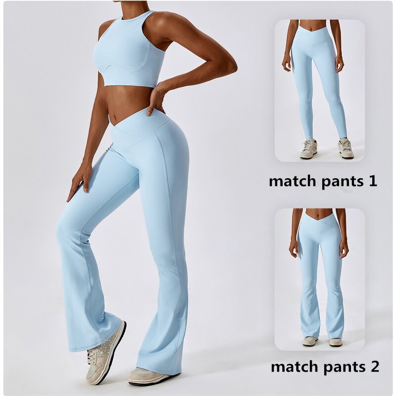 Lady Gym Set Factory - Solid White Breathable Skinny Legging Sports Bra Set