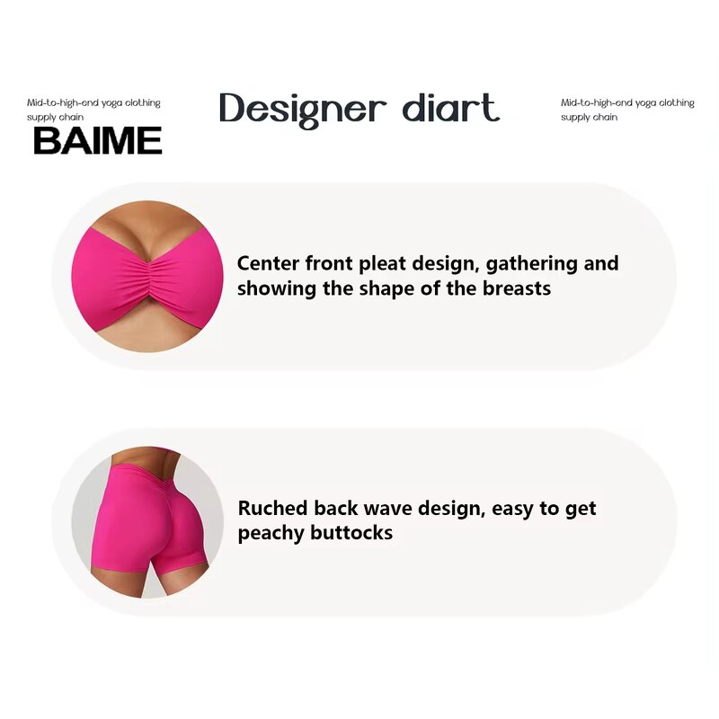 Women Workout Set Factory - 2 Pcs Shorts Bra Seamless Yoga Sets