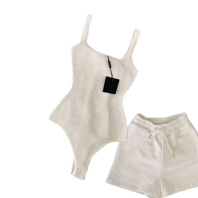 Women Jumpsuit Supplier - 2024 Custom Designer Casual Summer White Bodysuit Set