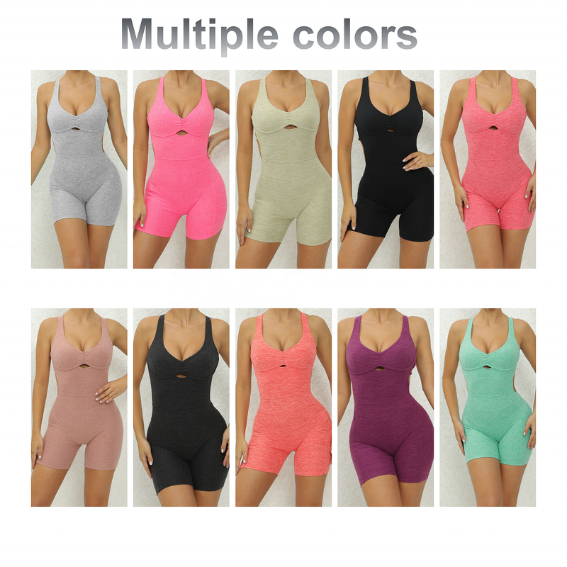 Girls Active Wear Supplier - Custom Logo Yoga Jumpsuit One Piece Romper