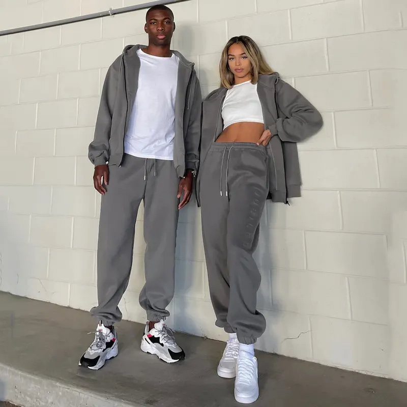 Zip up Hoodie Set Factory - Custom Logo Men Women Unisex Sweatsuit Tracksuit