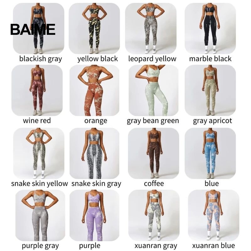 Women Workout Clothes Factory - Sports Bra High Waist Leggings Set Print