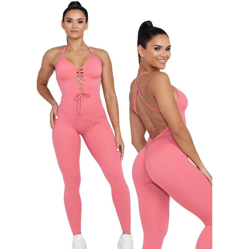 Yoga Bodysuit Manufacturer - Women Compression Stretchy Halter Neck One Piece