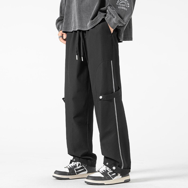 Wide Leg Cargo Pants Factory - Fashion New Loose Zipper American Retro Trousers