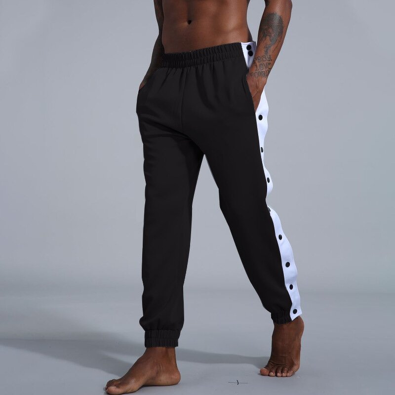 Men Track Pants Factory - Plush Split Side Striped Active Tearaway Sweatpants
