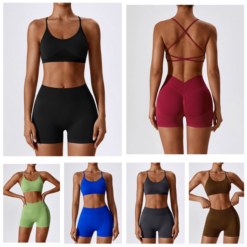 Women Sportswear Set Supplier - Gym Fitness Seamless High Waist Leggings Crop Top