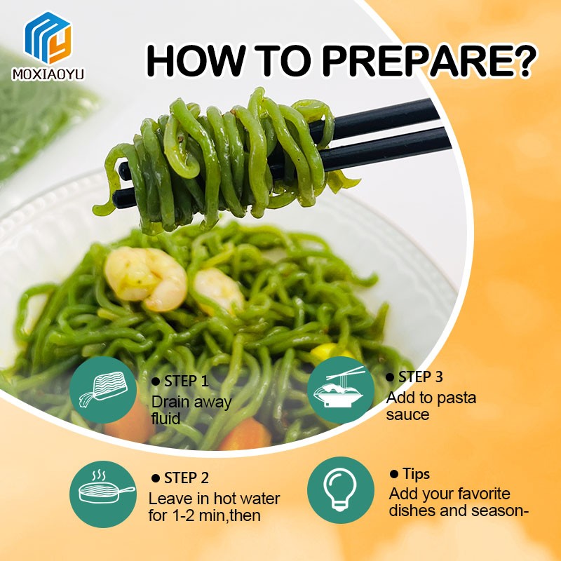 Shirataki Noodles Manufacturer - Hot Selling Low Calorie High Fiber Spinach