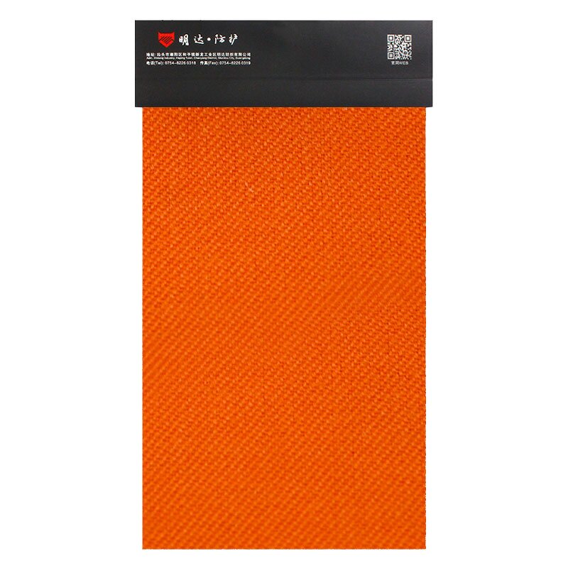 Flame Retardant Twill Fabric - Orange Meta Aramid with Conductive Fiber for Uniforms