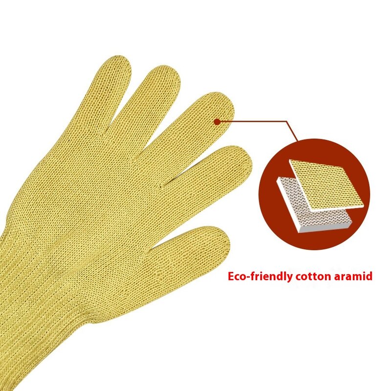 Work Safety Gloves - Aramid Yellow XL with Cotton Liner Cut-Resistant Fireproof