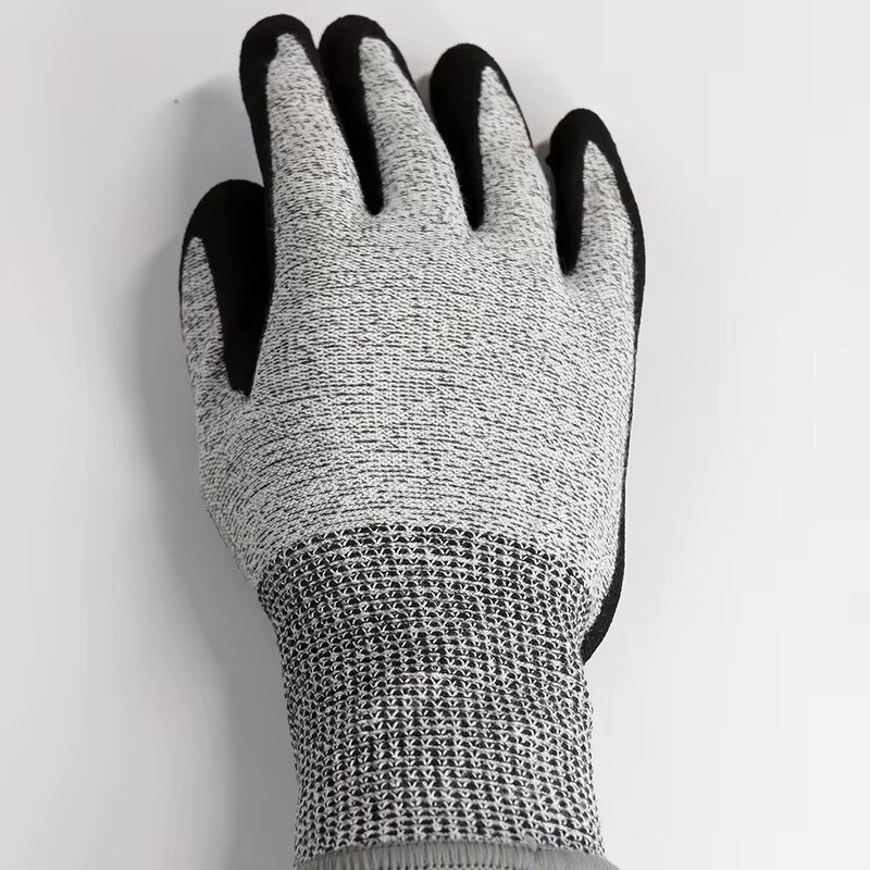 Cut Resistant Gloves - EN 388 Level 5 Black Nitrile Coated HPPE Anti-Slip