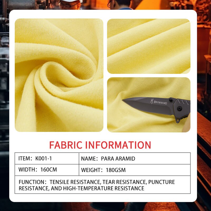 Para-Aramid Knit Fabric - 100% 180gsm Flame Retardant High Strength for PPE