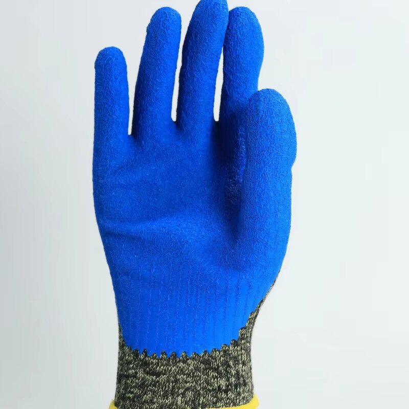 Industrial Safety Gloves - Polyester Glassfiber Steel Wire Aramid Latex Anti-Cut