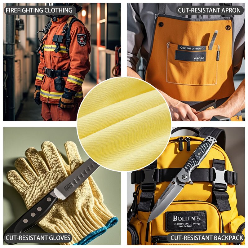 Fire-Resistant Fabric - 100% Para-Aramid Heat Proof Cut Resistant for Protective Gear