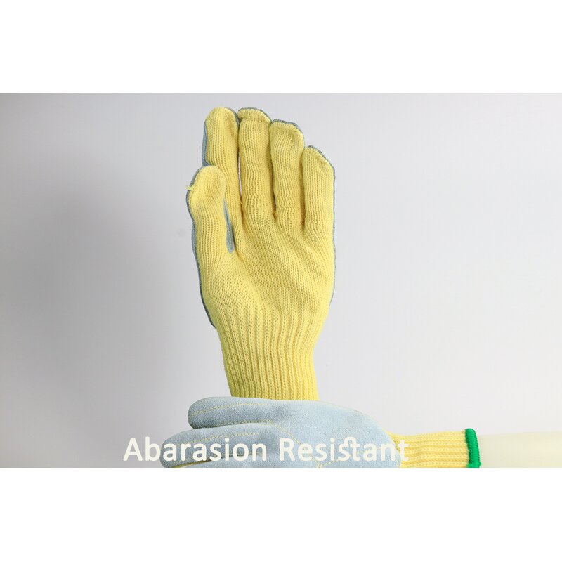 Leather Safety Gloves - 7 Gauge Flame-Retardant Heat Resistant Anti-Cut Abrasion