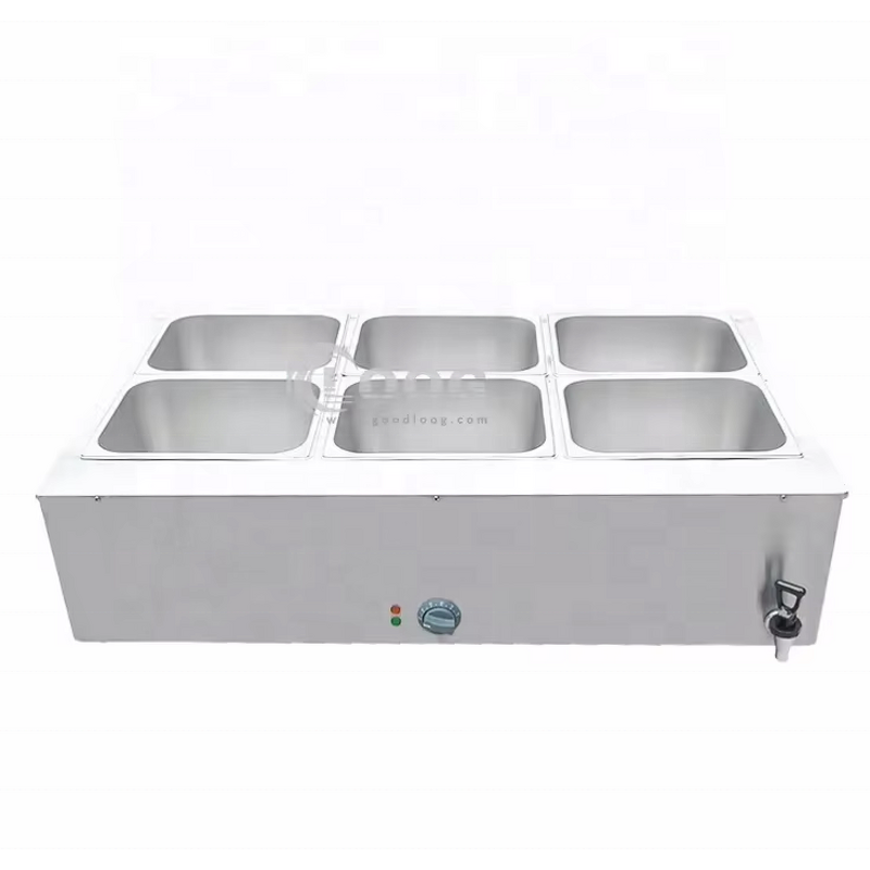 Bain Marie - Restaurant Equipment Electric Commercial 6 Pots Food and Soup Warmer