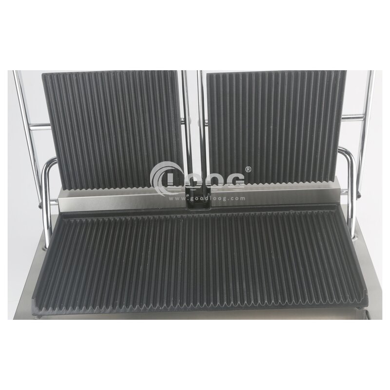 Contact Grill - Stainless Steel Factory Price Grooved Electric Panini Press Double