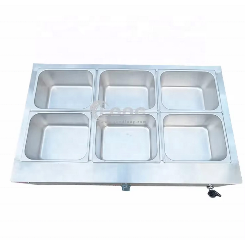 Bain Marie - Restaurant Equipment Electric Commercial 6 Pots Food and Soup Warmer