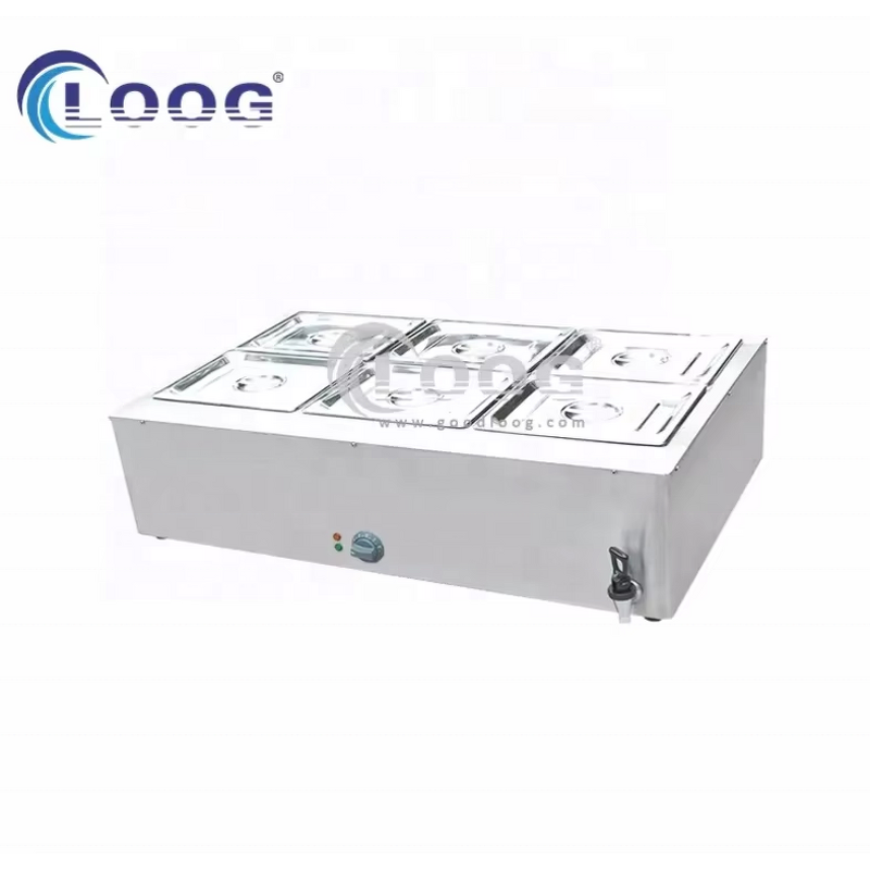 Bain Marie - Restaurant Equipment Electric Commercial 6 Pots Food and Soup Warmer