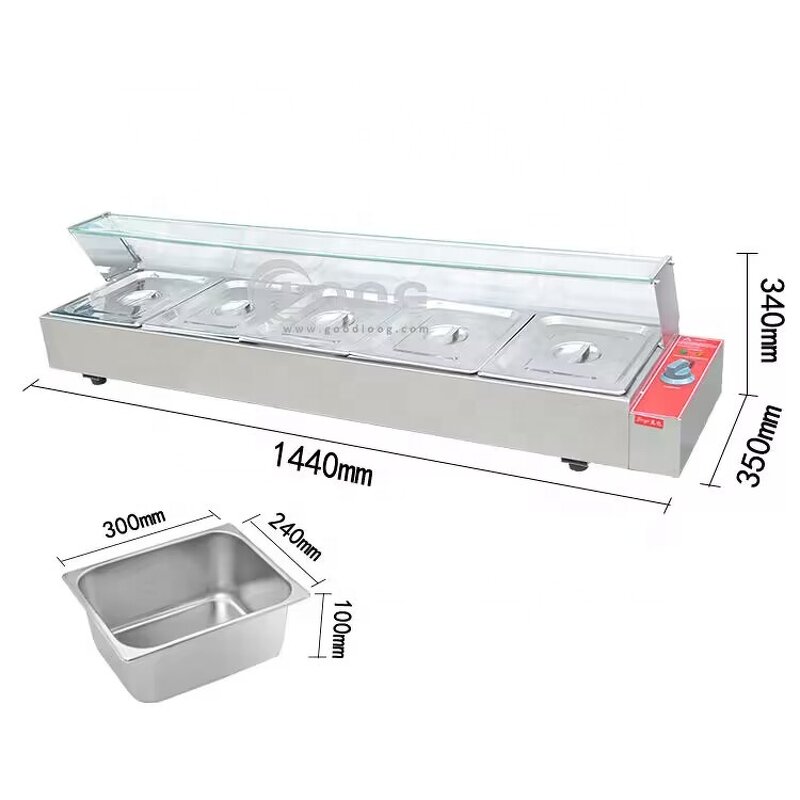 Bain Marie - Hotel Restaurant Electric Countertop Commercial Stainless Steel Food Warmer