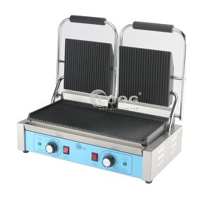 Contact Grill - Stainless Steel Factory Price Grooved Electric Panini Press Double