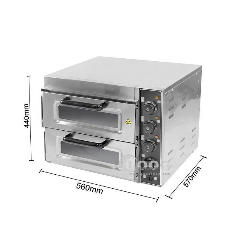 Electric Pizza Oven - Commercial for Bakery Restaurant Double Stainless Steel Cooking