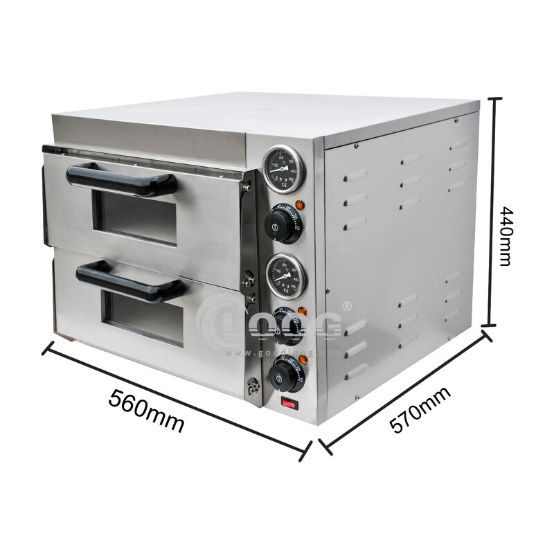Double Pizza Oven - Commercial Electric and Bread Maker Tabletop for Hotel Outdoor