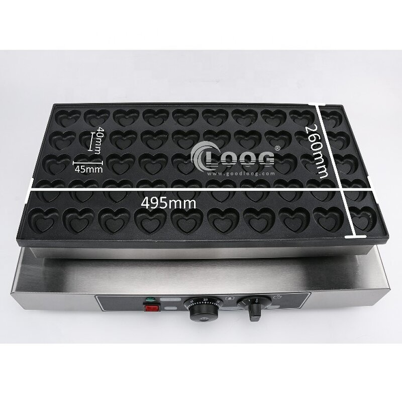 Poffertjes Machine - Electric Heart Shaped Mini Pancake Maker 50 Holes for Sale