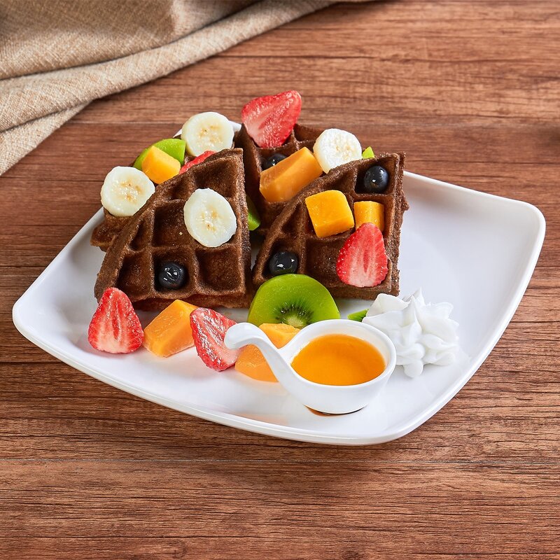 Waffle Model - Customized 3D Food Display Decorative Props Simulation with Dish