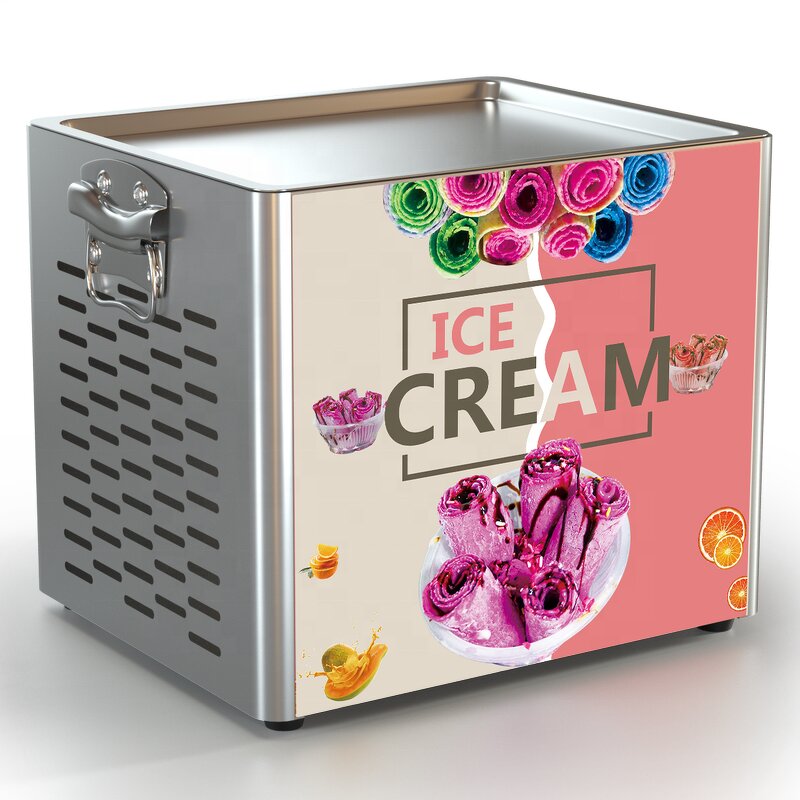 Fried Ice Cream Machine - Commercial Mini Yogurt Electric Roller for Food Cart