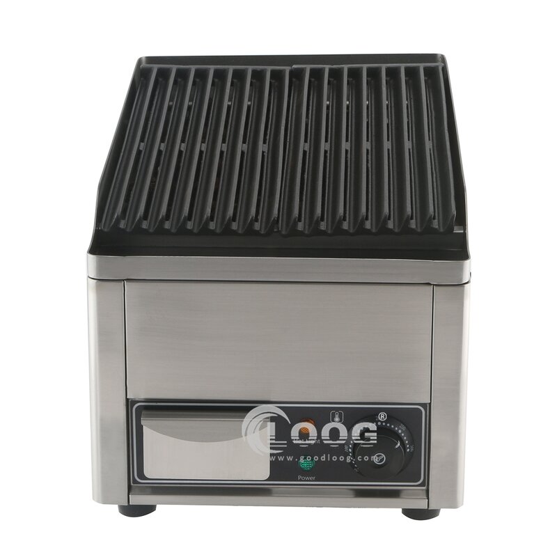 Lava Rock Grill - Stainless Steel Counter Top Electric Commercial Heavy Duty BBQ