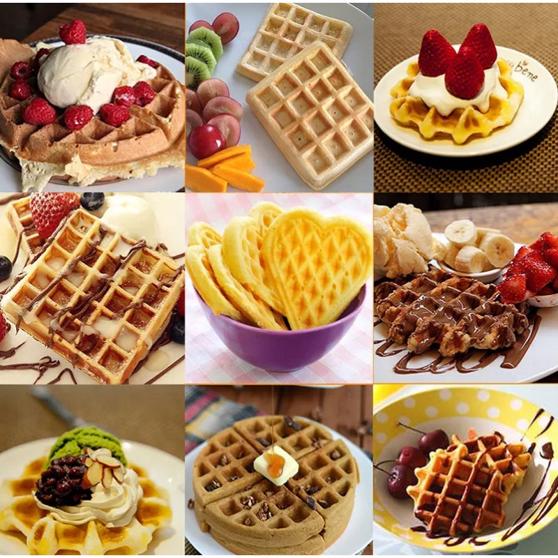 Square Waffle Maker - Professional Restaurant Equipment Rotating Stainless Steel