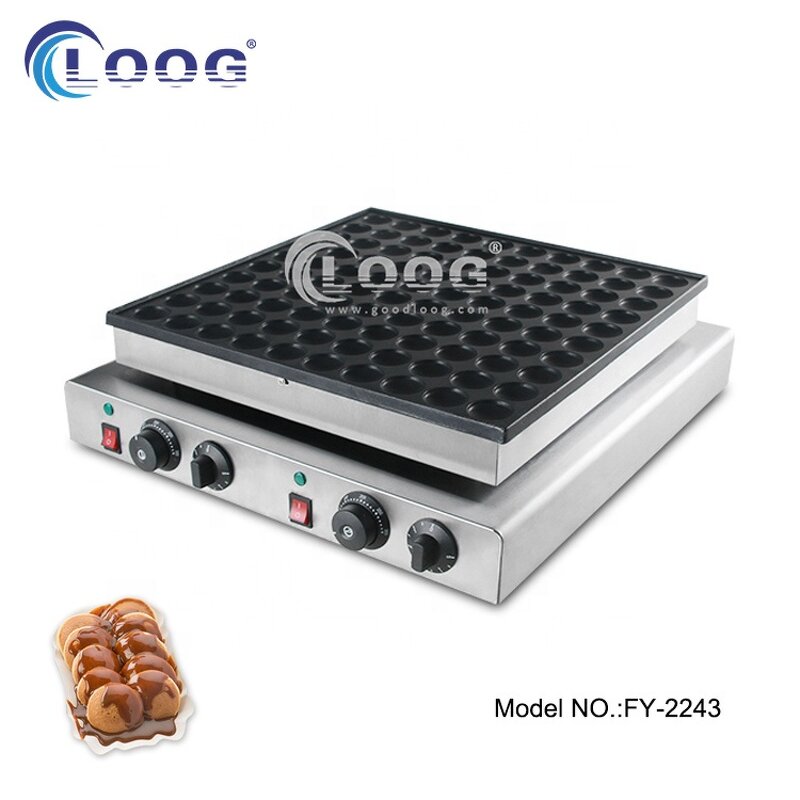 Poffertjes Maker Machine - Electric 100 Holes Commercial Mini Pancakes for Sale