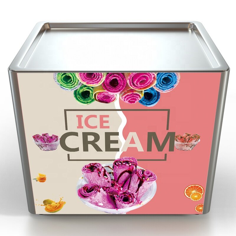 Fried Ice Cream Machine - Commercial Mini Yogurt Electric Roller for Food Cart