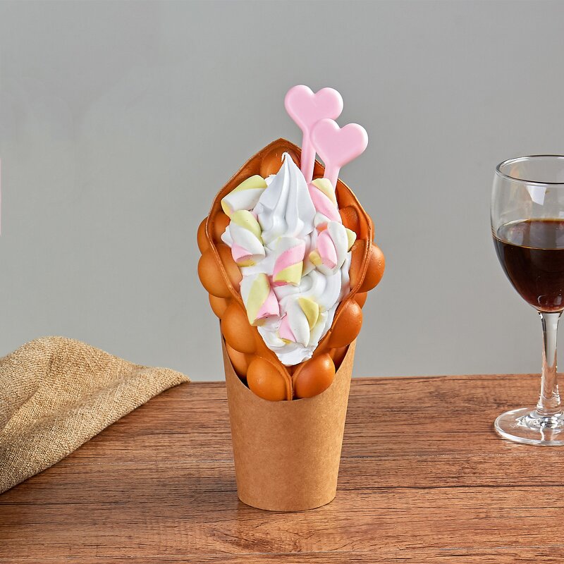 Egg Waffle Model - Simulation Ice Cream Display Dummy Food Eggettes Puff Props