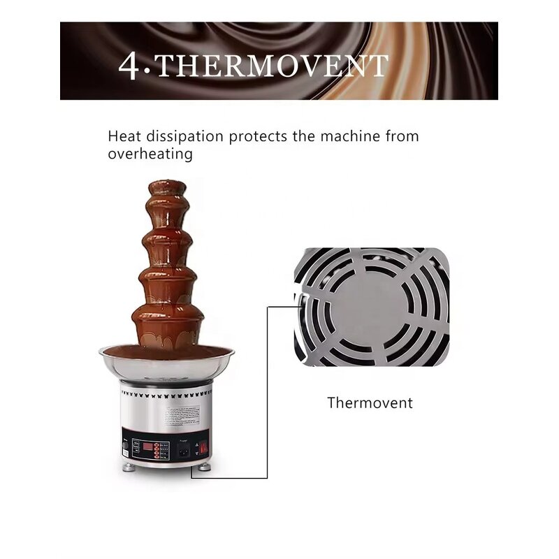 Chocolate Fountain Machine - Commercial Hotel Equipment Electric Fondue High Quality