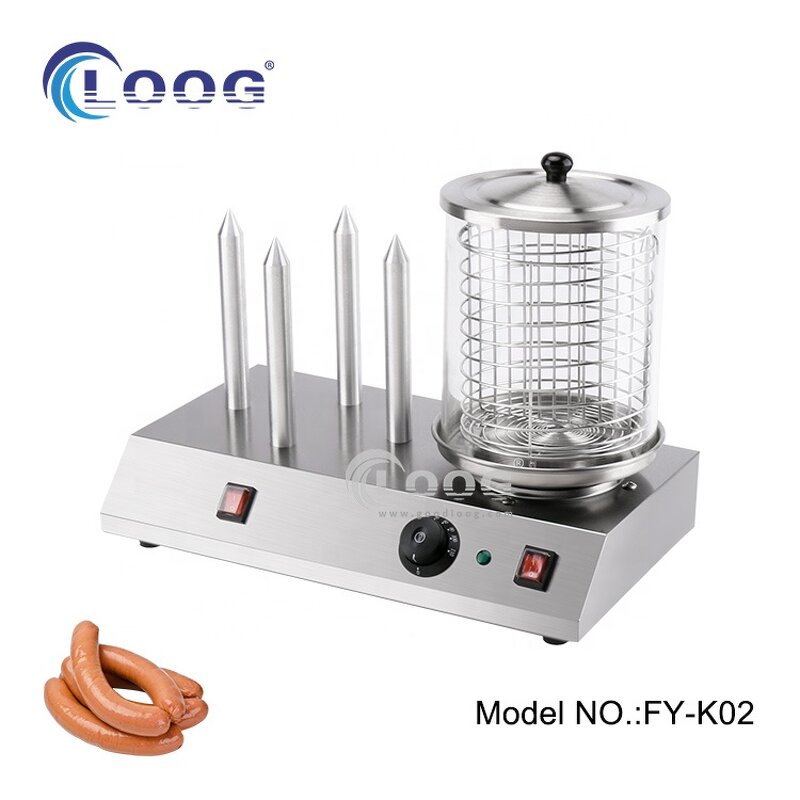 Hotdog Maker Machine - Snack Machine Stainless Steel Commercial Electric Sausage Warmer
