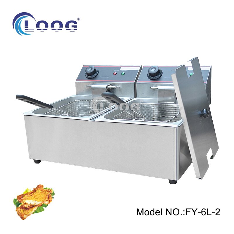 Deep Fryer - Commercial Electric with Stainless Steel Double Tanks 220V for Hotel