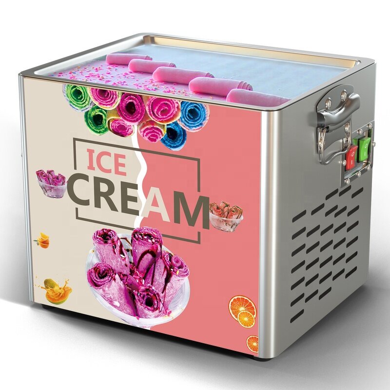 Fried Ice Cream Machine - Commercial Mini Yogurt Electric Roller for Food Cart