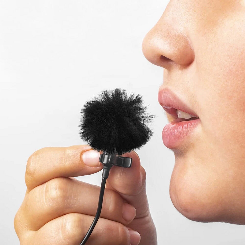 Furry Windscreen - and Plush Microphone Head for Mini Lavalier for Studio Broadcast