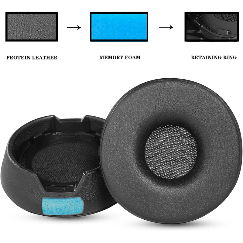 Replacement Earpad - Hotsell for Jabra Engage 55/65/75 Black Leather Memory Foam